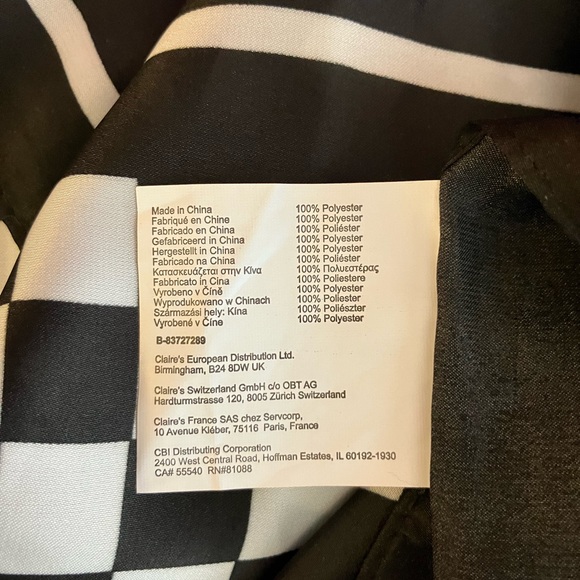 2/$30 NEW Black & White Checkerboard Square Scarf - Picture 5 of 5
